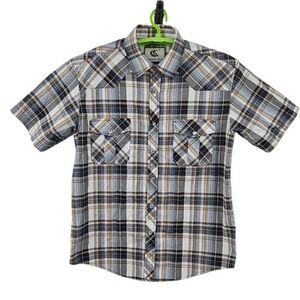 Coevals Club Pearl Snap Plaid Short Sleeve Shirt Men's Large